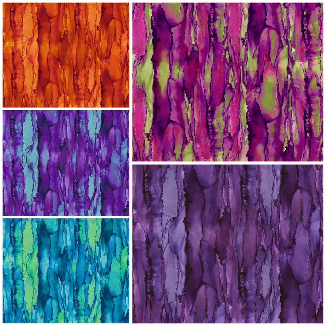 5 Fat Quarters BUNDLE OF BLISS: Bold and Bright, Reflections for Northcott Fabrics