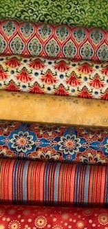 7 Fat Quarters from the Bollywood Bliss Collection Royal Raja by Jane Spolar
