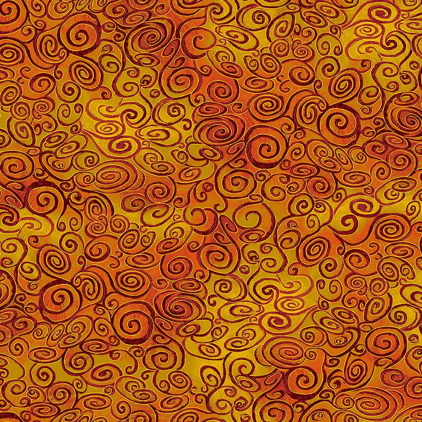 Swirly Scrolls Metallic Blender, Flora-CM2610 Rust, designed by Chong-A-Hwang