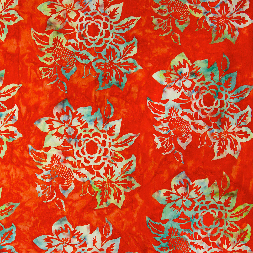 BARELLA Collection, Emerald Red by Banyan Batiks Studio from Northcott