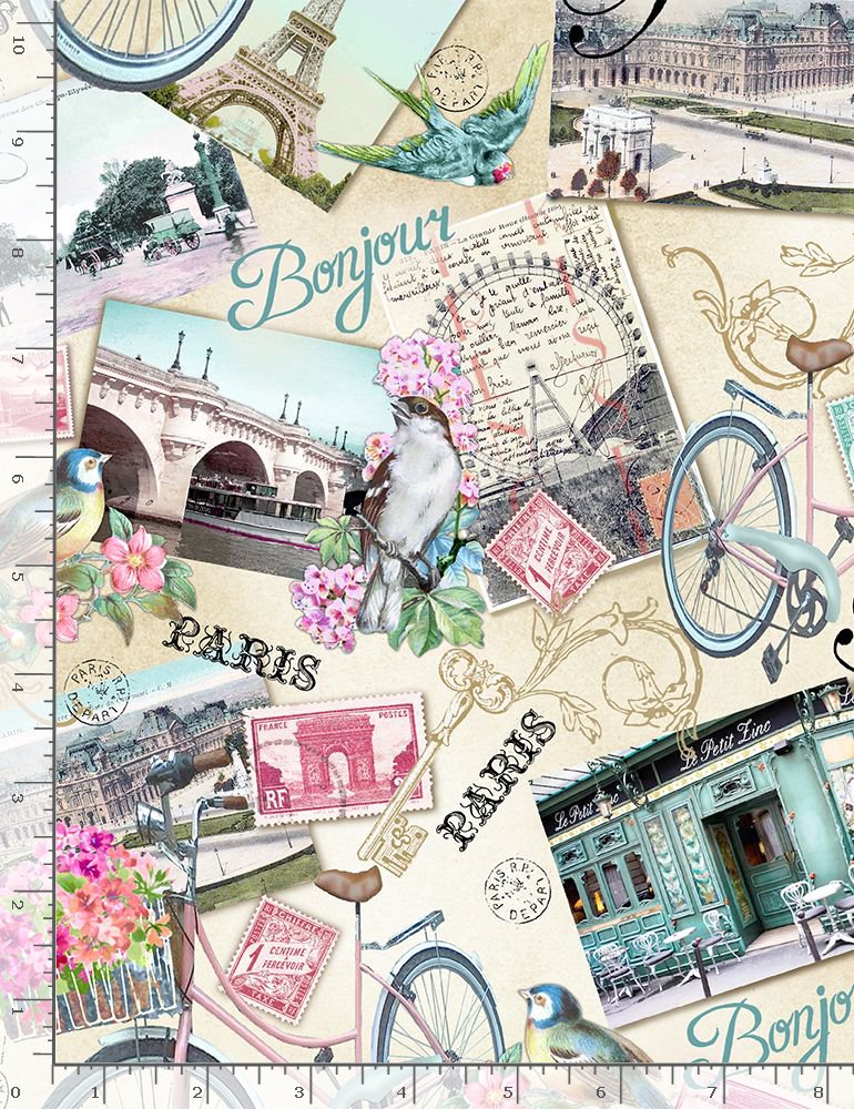 PARIS COLLAGE, ERA-C8066 from Paris Atelier Collection for Timeless Treasures