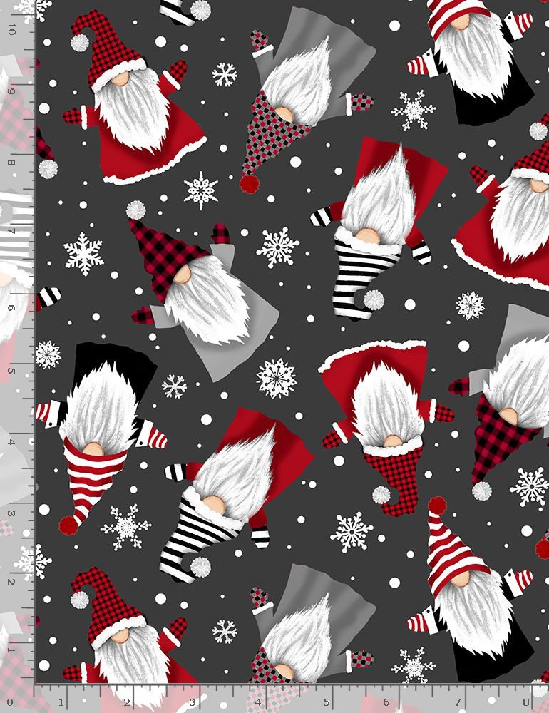 Tossed Winter Gnomes & Snowflakes