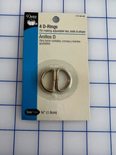 Load image into Gallery viewer, 4 pack 3/4&quot; D-RINGS from Dritz, Gold Color
