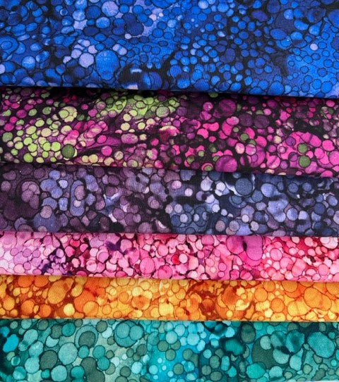 6 Fat Quarters BUNDLE OF BLISS: Bold and Bright, Oasis for Northcott Fabrics.