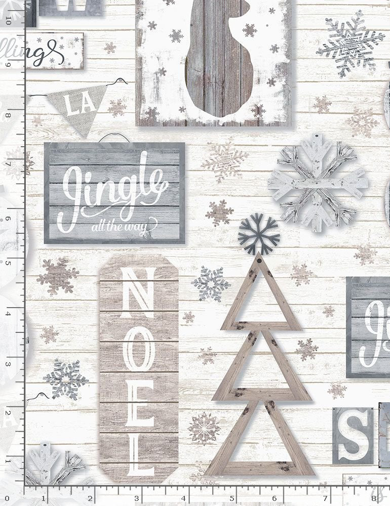 RUSTIC SNOW FUN from the Snow Gnomes Collection for Timeless Treasures
